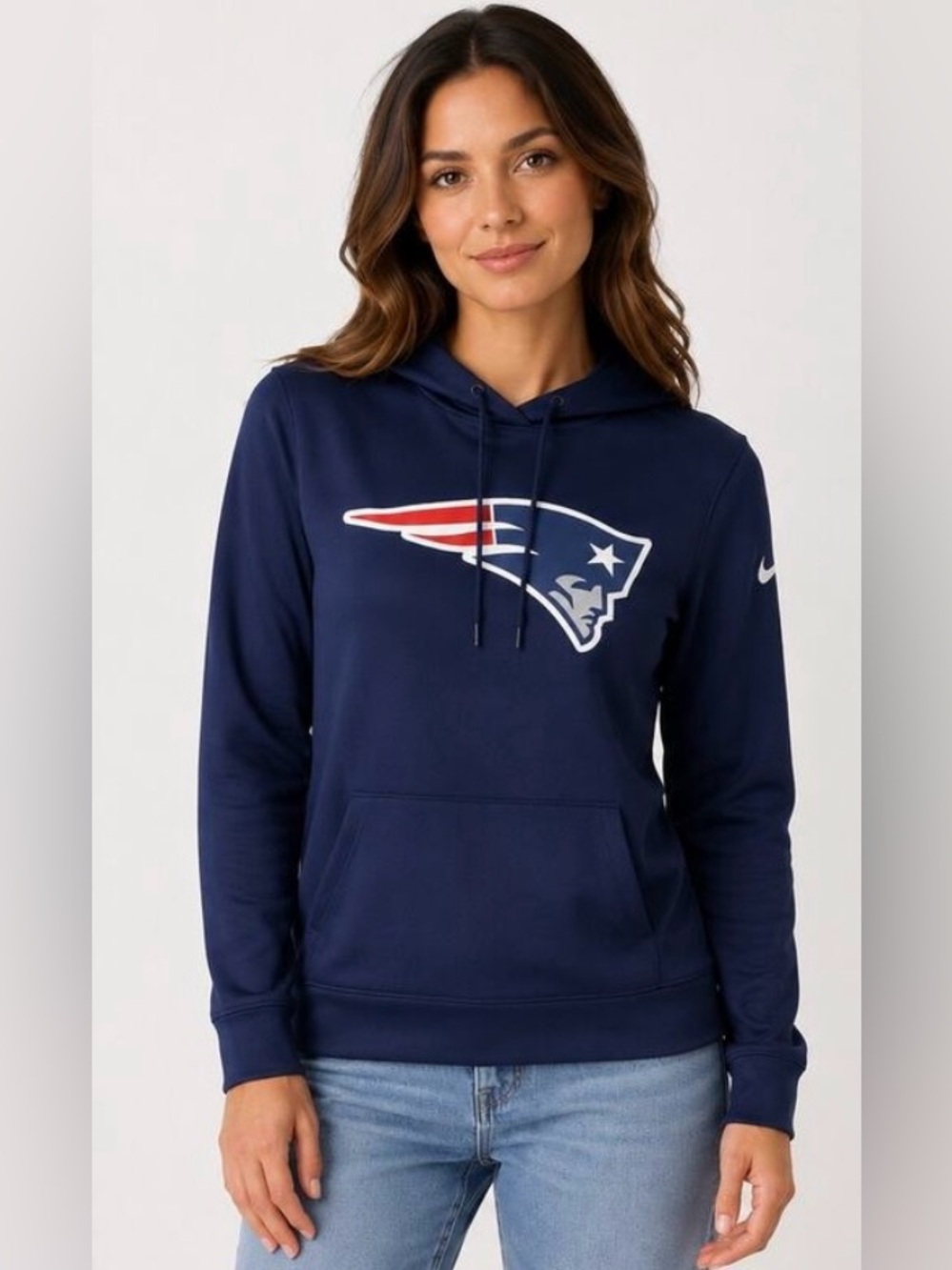 NWT Nike New England Patriots Therma-FIT Hoodie Navy Blue Women’s NFL Pullover